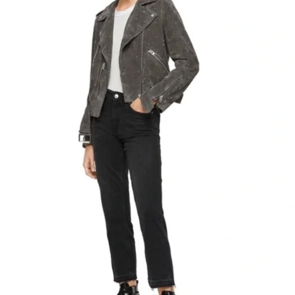 All Saints Grey Suede Jacket - Picture 2 of 12